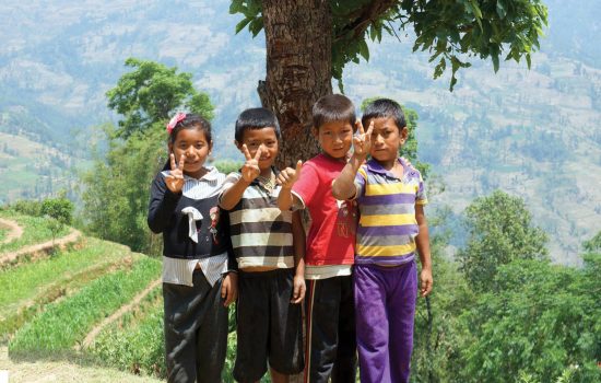 Children receiving education following Nepal earthquake disaster Childreach International