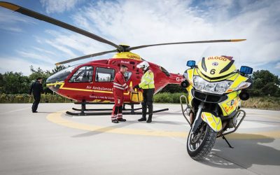 Blood Bike rider collects medical and health supplies