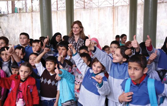 Sarah Brown visits Lebanon with charity Theirworld supporting education