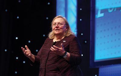 Debbie Hodge speaking at the Rotary Conference