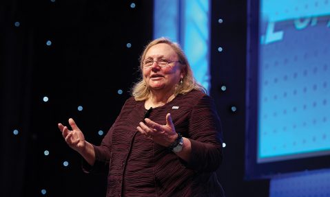 Debbie Hodge speaking at the Rotary Conference