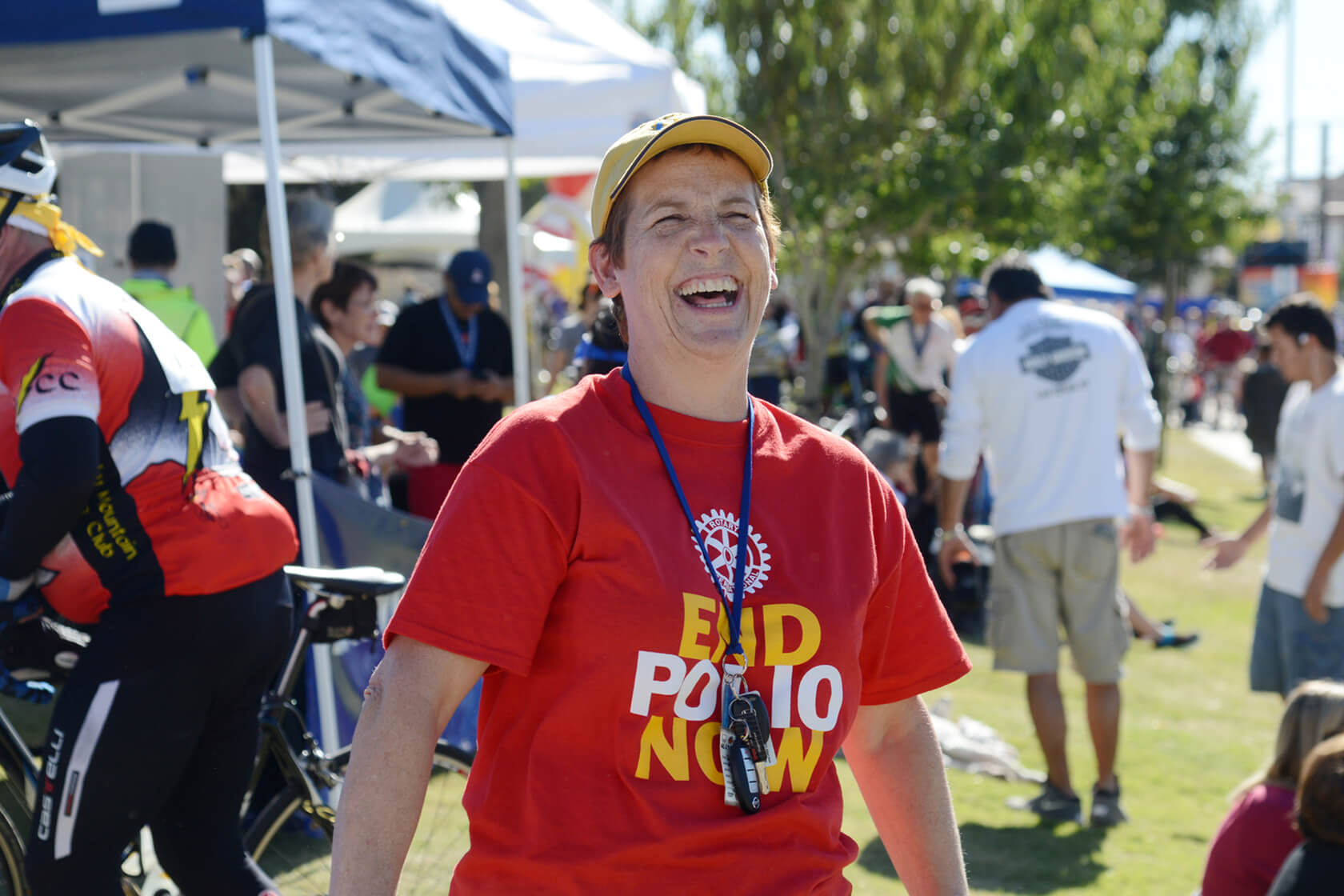 rotary member smiling end polio now event