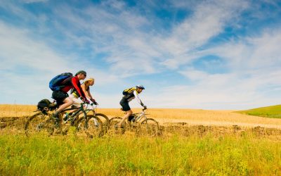 group cyclists countryside Rotary Ride