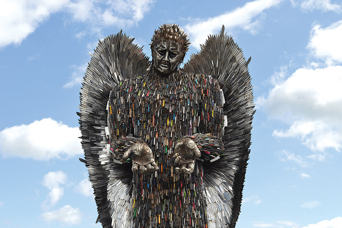 knife angel british ironworks centre rotary peace award