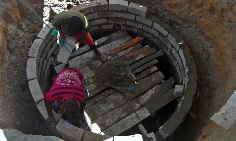 fresh water well being build in sri lanka supported by rotary foundation