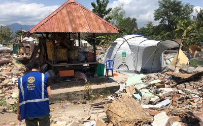 rotary disaster relief volunteer shelterbox tent indonesia earthquake