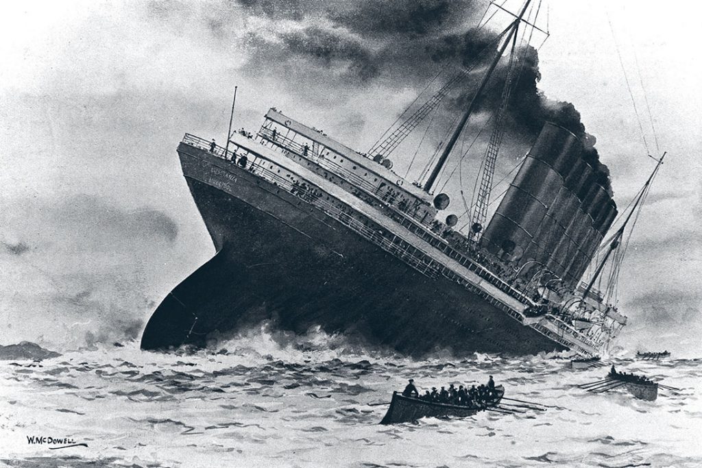 lusitania sinking ireland illustration
