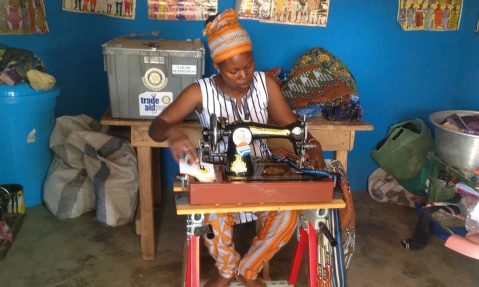 woman sewing